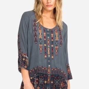 BNWT Johnny Was Vika Velvet Mix Blouse